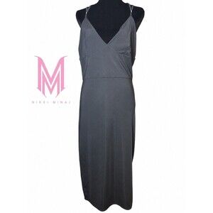 NWT NIcki Minaj Black sleeveless dress Back cut-out Womens size L flaw